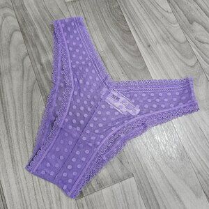 PINK Victoria's Secret Wink V-Front Brazilian Panty, Wysteria Purple, Size S